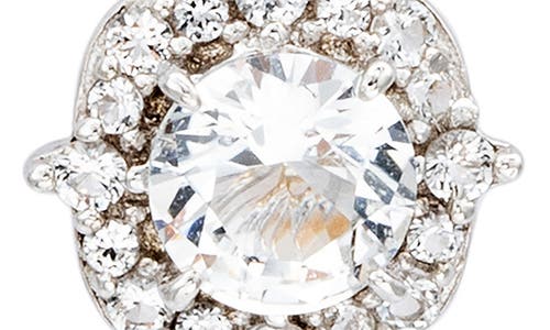 Suzy Levian White Topaz Stud Earrings In White