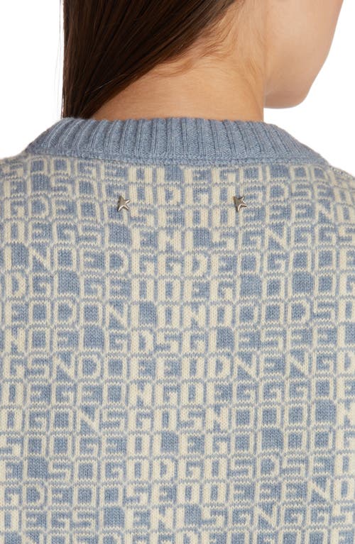 Golden Goose Journey Wool Blend Knit Cropped Sweater In Spring Lake/lambs Wool