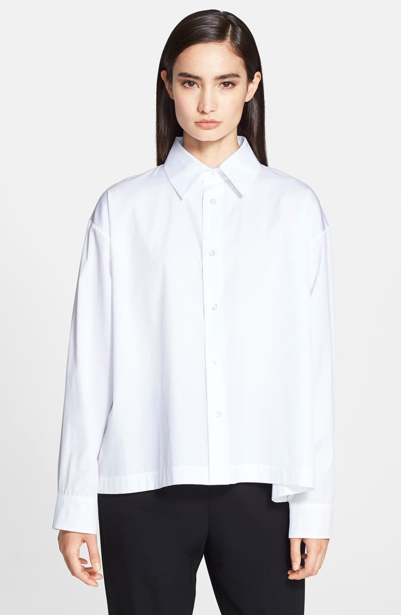 eskandar Slim A-Line Cotton Poplin Shirt | Nordstrom