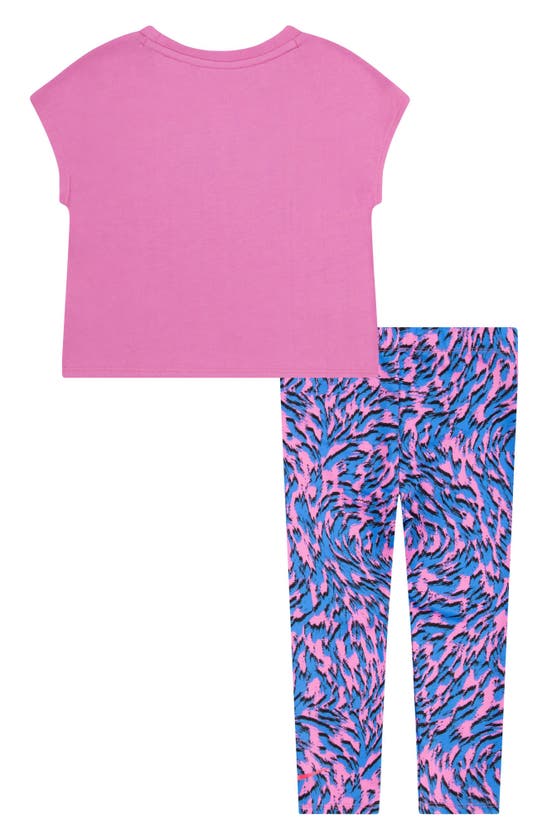Nike Kids' Just Do It Logo Graphic T-shirt & Leggings Set In Playful Pink