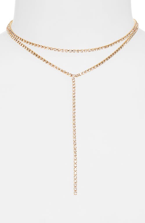 Shop Bp. Rhinestone Layered Y-necklace In Gold