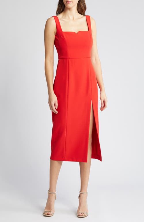 French Connection Echo Crepe Sheath Dress True Red at Nordstrom,