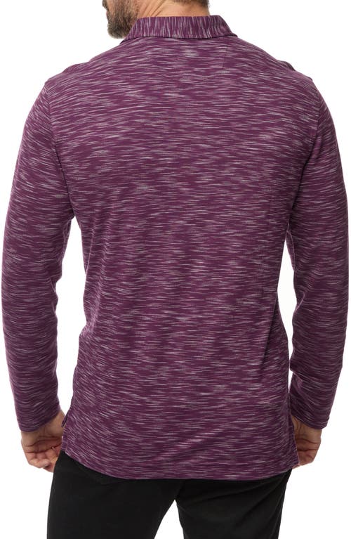 Shop Robert Graham Thales Space Dye Long Sleeve Polo In Dark Purple