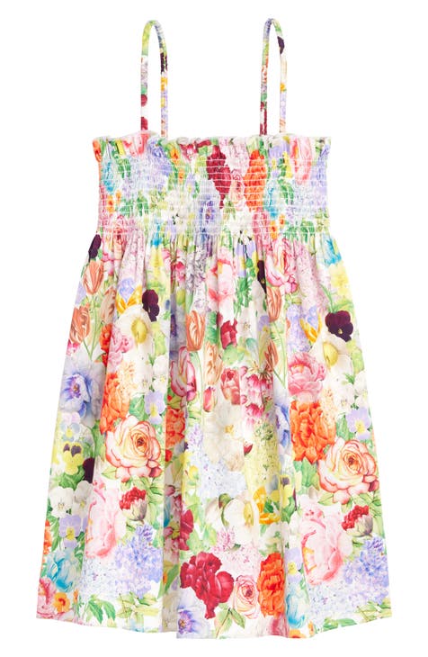 Kids' Sully Floral Smocked Cotton Babydoll Dress (Little Kid)