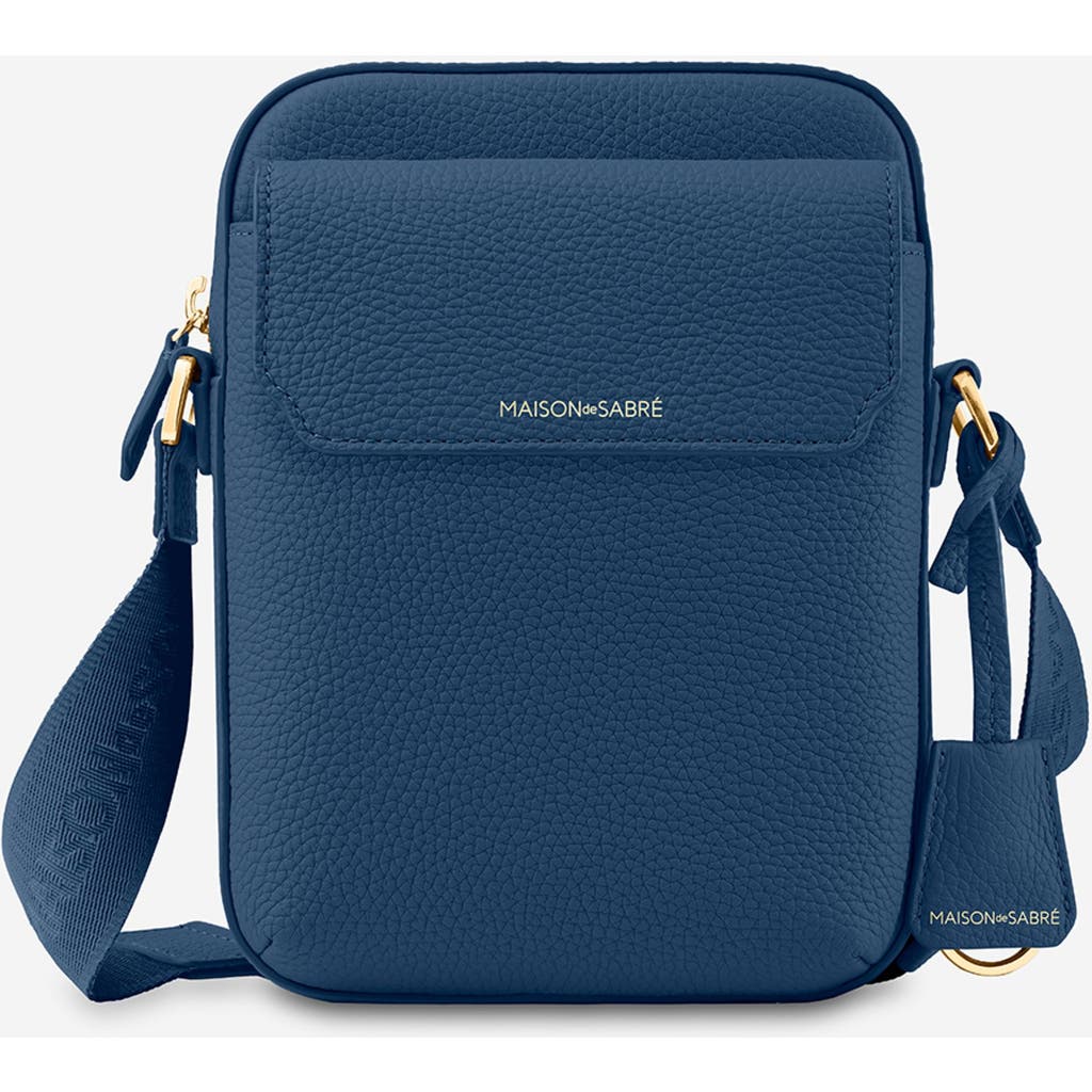 Maison De Sabre Maison De Sabré Small Leather Messenger Bag In Pacific Blue