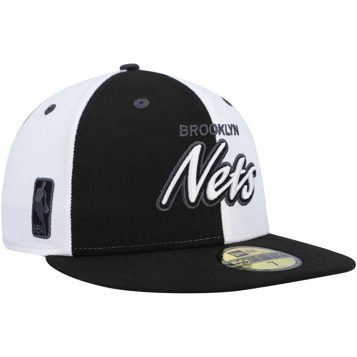 New Era Men's New Era Black/White Brooklyn Nets Script Pinwheel 59FIFTY