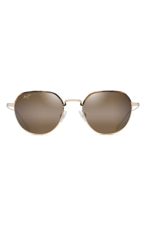 Maui Jim Island Eyes 50mm Mirrored PolarizedPlus2 Square Sunglasses in Gold at Nordstrom