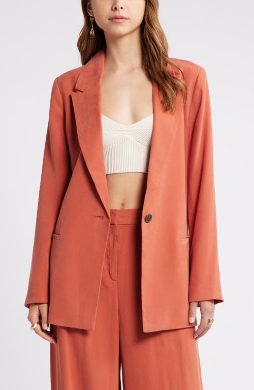 Shop Open Edit Relaxed Fit Blazer In Rust Redwood