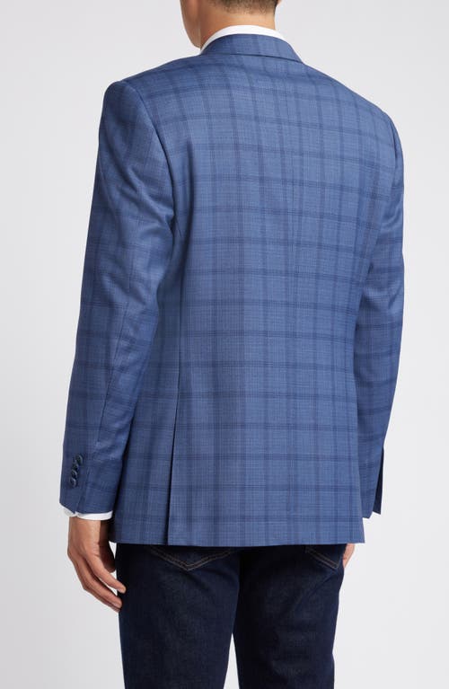 Shop Canali Siena Regular Fit Check Stretch Wool Sport Coat In Blue