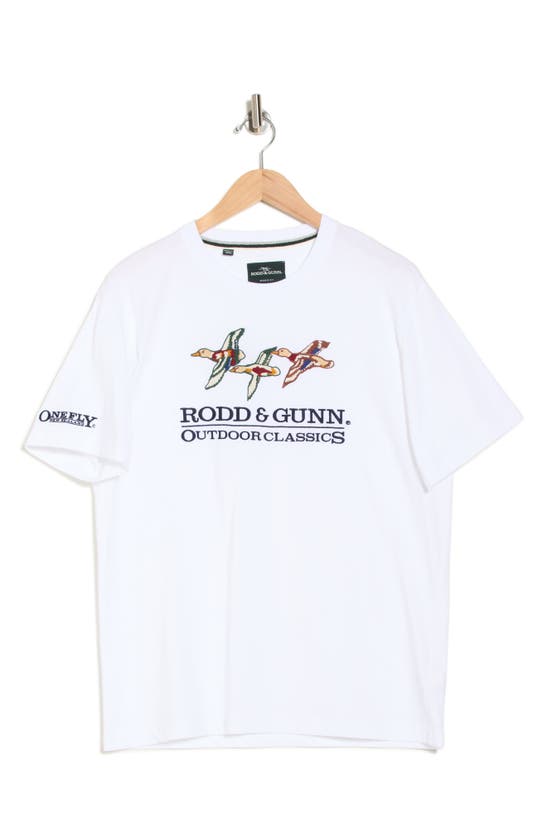 Shop Rodd & Gunn Mallard Cotton Embroidered T-shirt In Snow