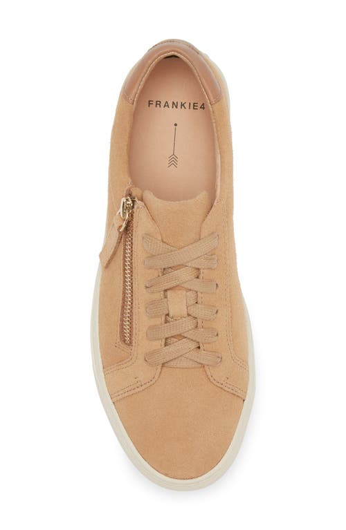 Shop Frankie4 Billie Zip Sneaker In Camel Suede