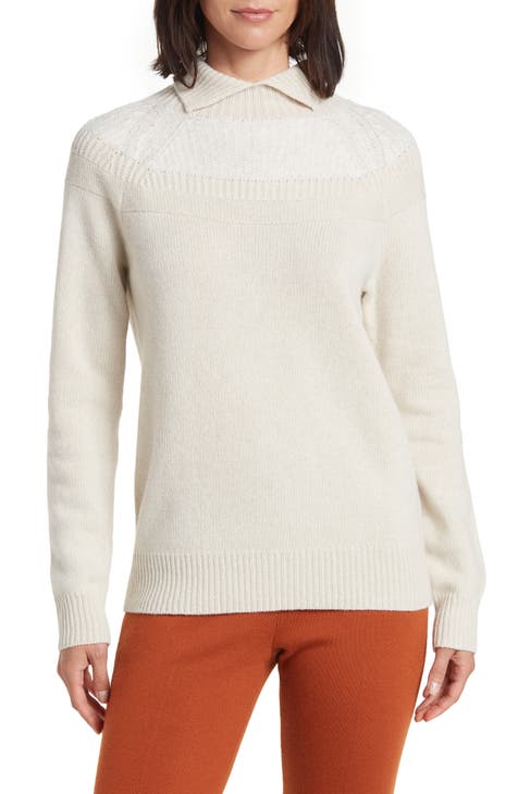 Collared Wool Blend Sweater