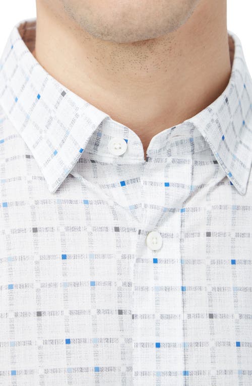 Shop Bugatchi Karl Shaped Fit Check Button-up Shirt In White