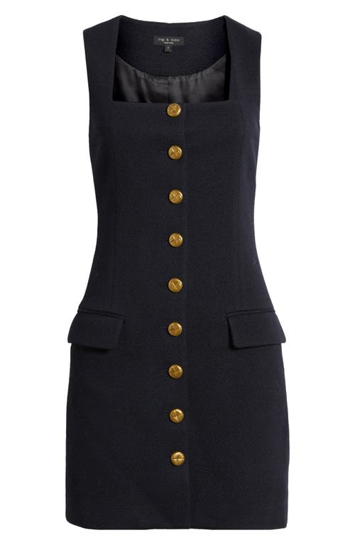 Rag & Bone Mariana Button-front Mini Dress In Navy