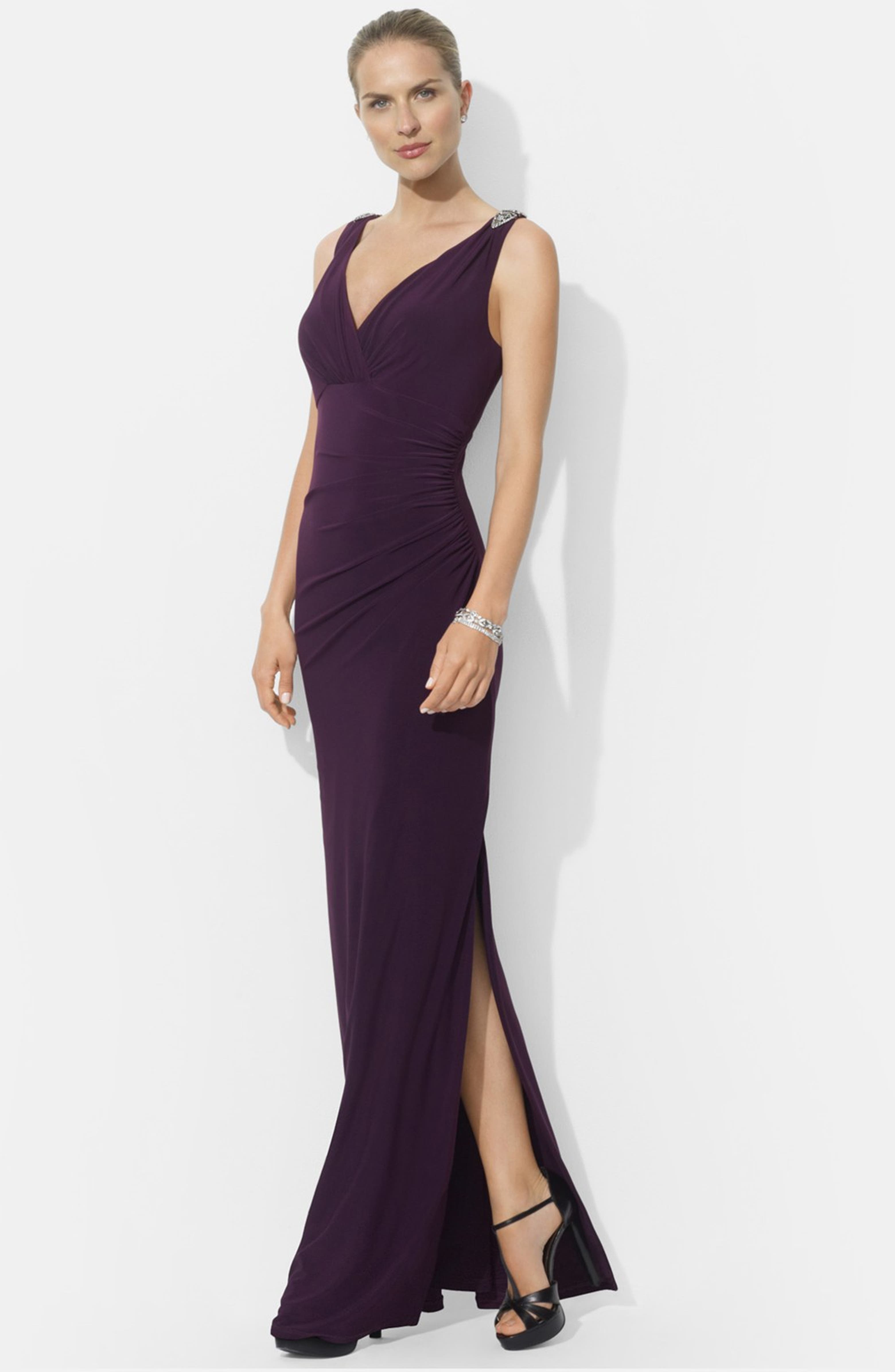 Lauren Ralph Lauren Embellished Jersey Gown | Nordstrom
