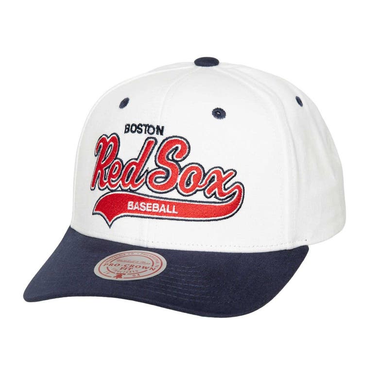 Mitchell & Ness White Boston Red Sox Cooperstown Collection Tail Sweep Pro Snapback Hat