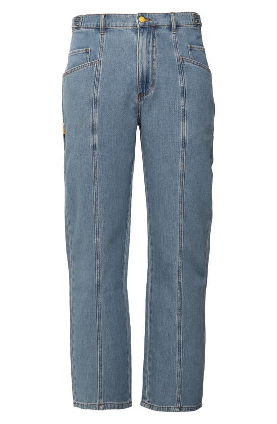 Shop Round Two Honeycomb Straight Leg Jeans In Blue