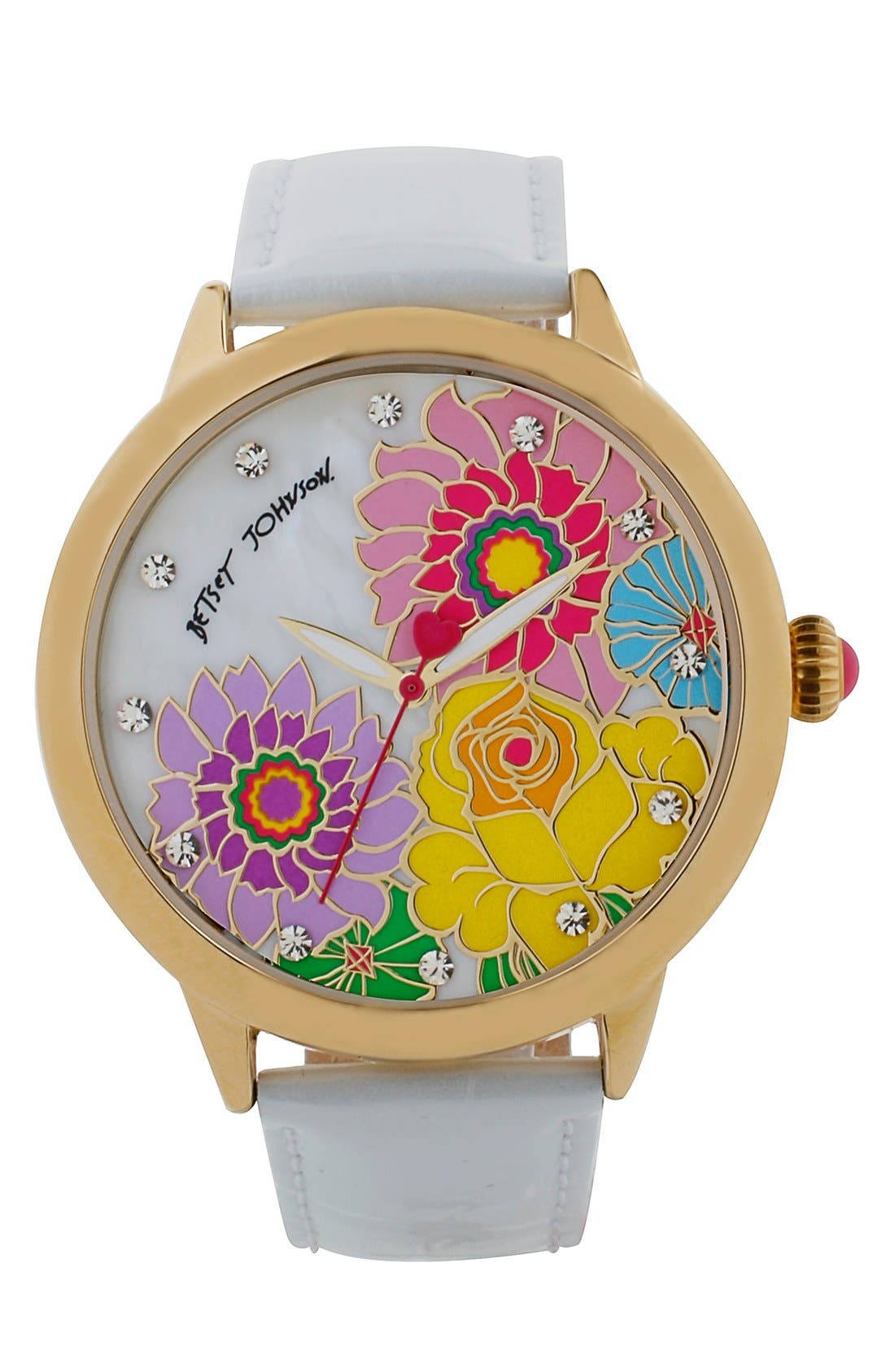 Betsey Johnson Floral Dial Leather Strap Watch 44mm Nordstrom   B19a5c96 E699 427f 90ef E0da6064daad 