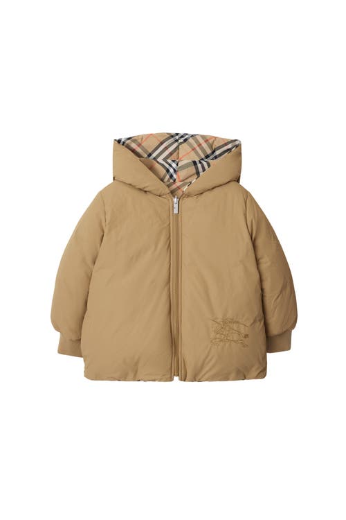 Burberry Check-print Reversible Puffer Jacket In Sand
