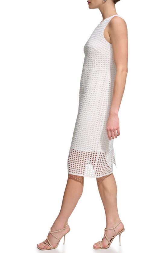 Dkny Grid Sheath Dress In Cream