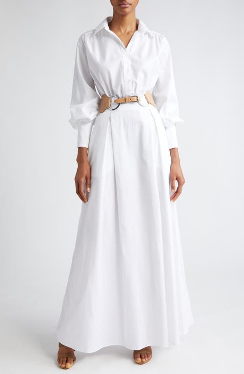 Eleventy Long Sleeve Stretch Cotton Shirtdress White at Nordstrom, Us