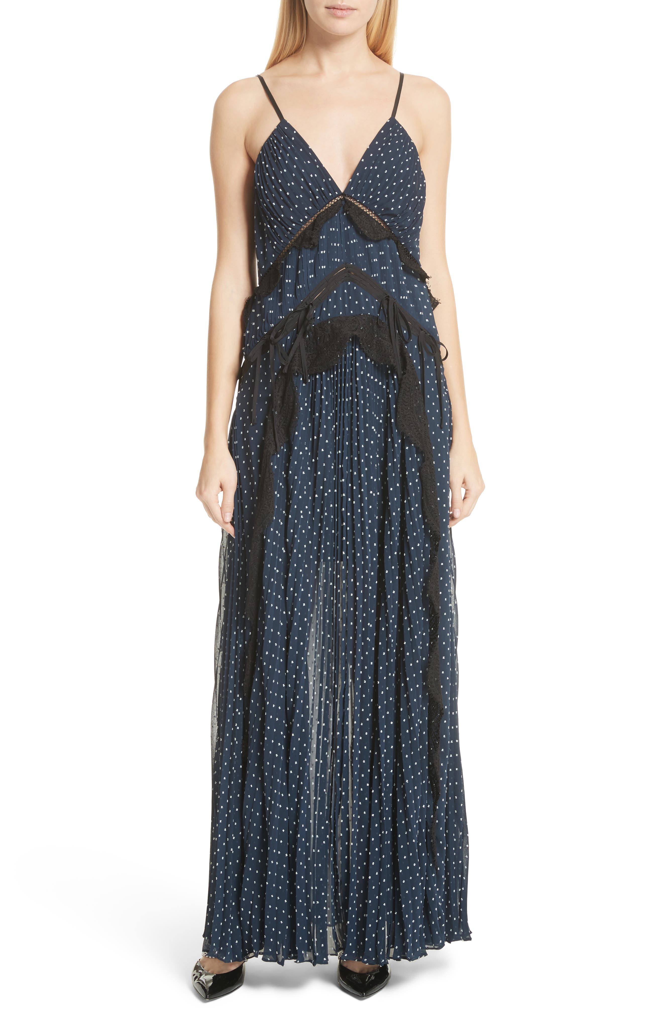 Navy One Shoulder Plumetis Maxi Dress 2024 www.lightgames.pro