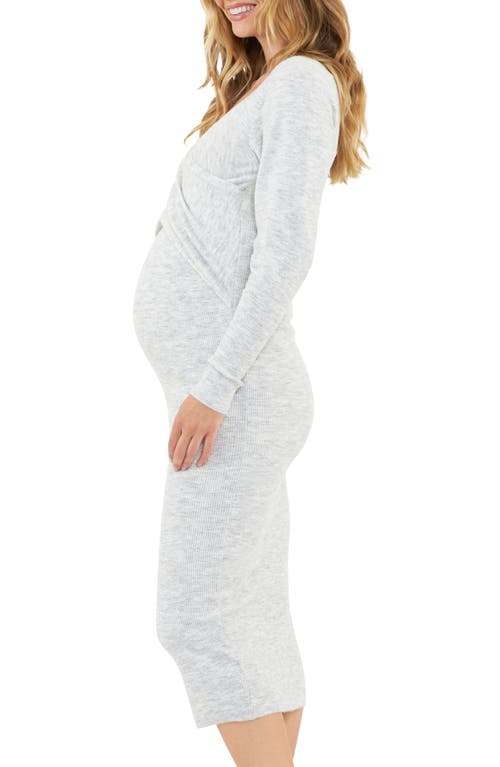 RIPE MATERNITY RIPE MATERNITY HEIDI LONG SLEEVE MIDI MATERNITY/NURSING DRESS