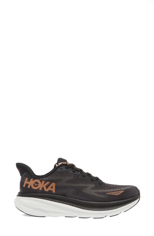 Shop Hoka Clifton 9 Running Shoe In Black/copper