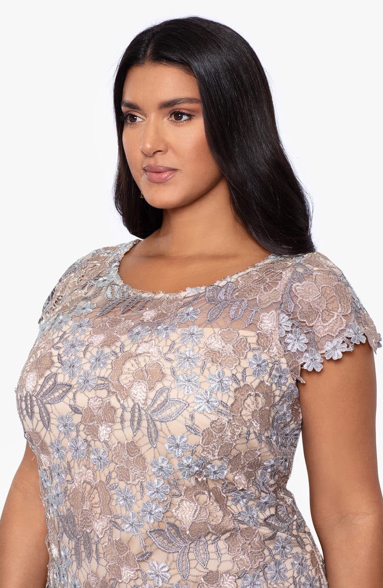 Xscape Evenings Floral Cap Sleeve Lace Cocktail Dress Nordstrom