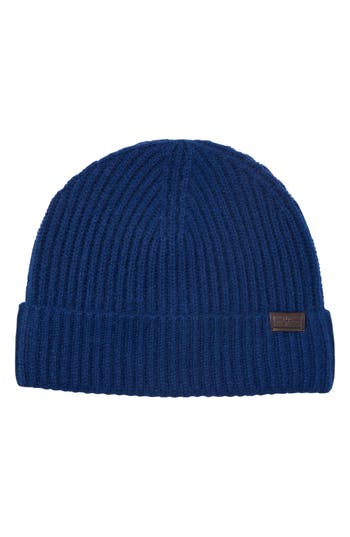 Hickey Freeman Cashmere Knit Cuffed Beanie In Dark Navy