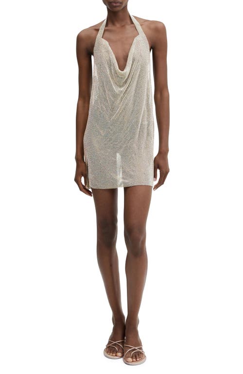MANGO Crystal Mesh Minidress in Silver at Nordstrom, Size 4