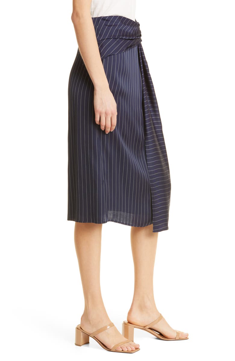 BOSS Vawela Pinstripe Wrap Waist Skirt, Alternate, color, Midnight Fantasy