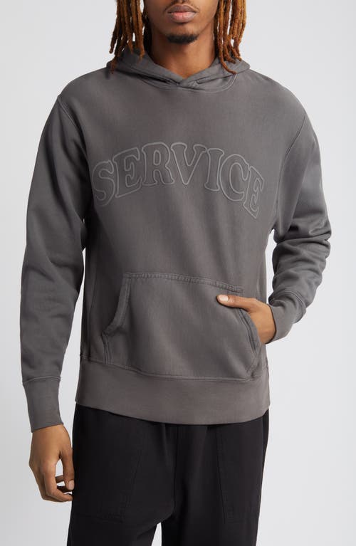 Arch Logo Organic Cotton Graphic Hoodie in Charcoal