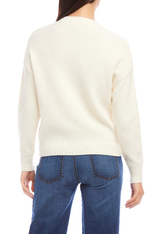 Shop Karen Kane Cable Stitch Sweater In Cream