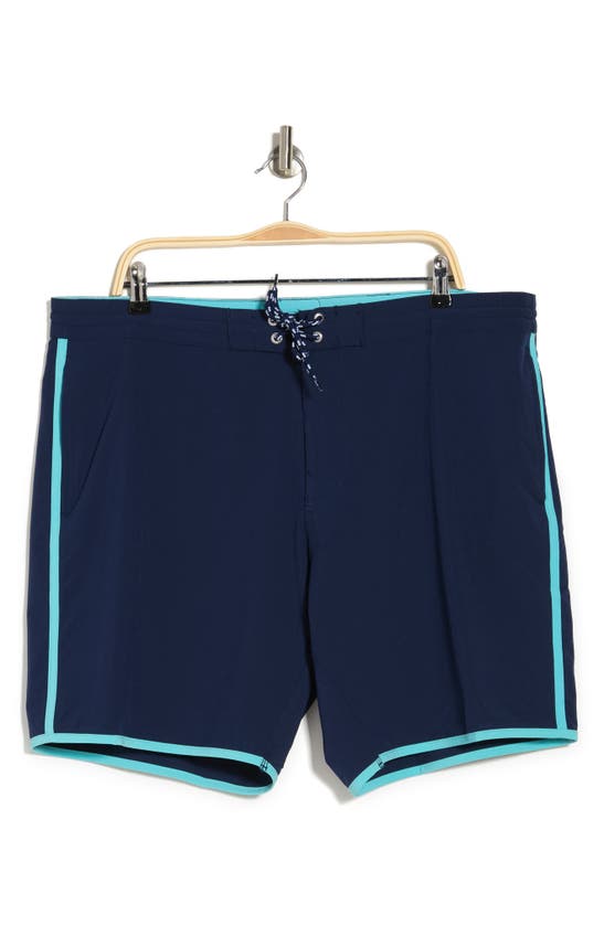 Greenlines Land N' Sea 2 Swim Shorts In Navy With Aqua ModeSens