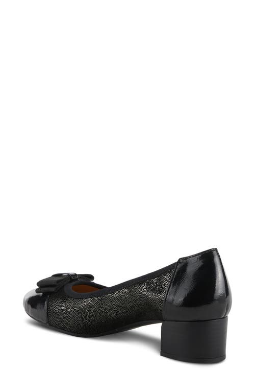 Spring Step Paulette Bow Pump In Black Patent