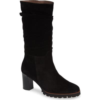 Wonders Slouchy Block Heel Boot, Black