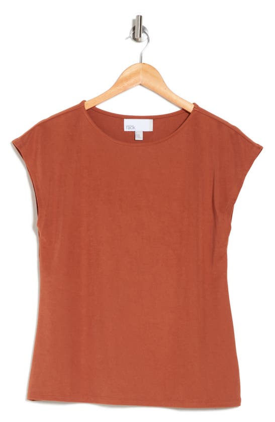 Nordstrom Rack Cap Sleeve Modal Blend T-shirt In Rust Bisque