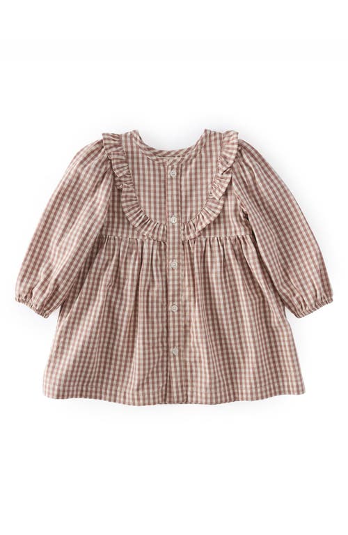 Pehr Gingham Ruffle Organic Cotton Dress In Thistle