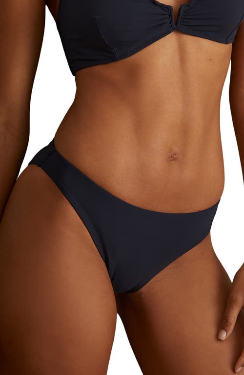 Shop Reiss Millie High Cut Bikini Bottoms In Navy