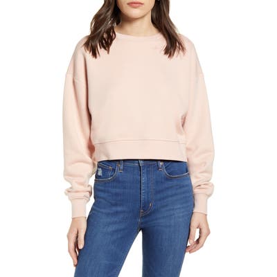 Ninety Percent Organic Cotton Crop Sweatshirt, Pink