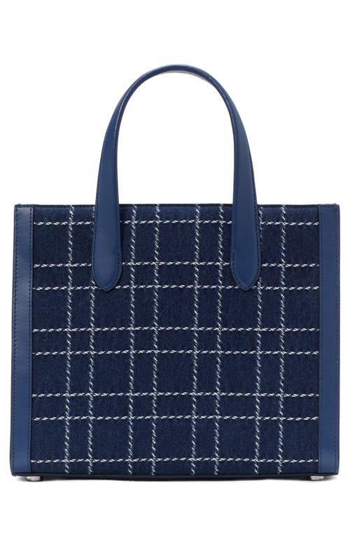 Shop Kate Spade New York Small Manhattan Denim & Leather Tote In Indigo Multi