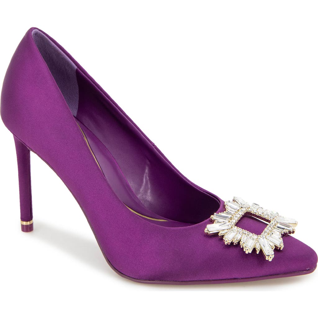 Kenneth Cole Quinnly Jewel Pointed Toe Pump In Purple Satin