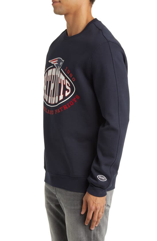 Shop Hugo Boss Boss X Nfl Crewneck Sweatshirt In New England Patriots Dark Blue