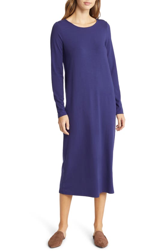 Eileen Fisher Scoop-neck Jersey Midi Dress In Venus