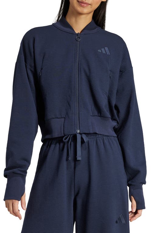 Shop Adidas Originals Adidas All Szn Fleece Zip Jacket In Ink