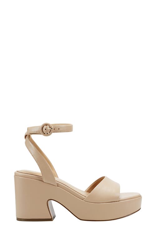 Marc Fisher Ltd Razza Platform Ankle Strap Sandal In Light Natural