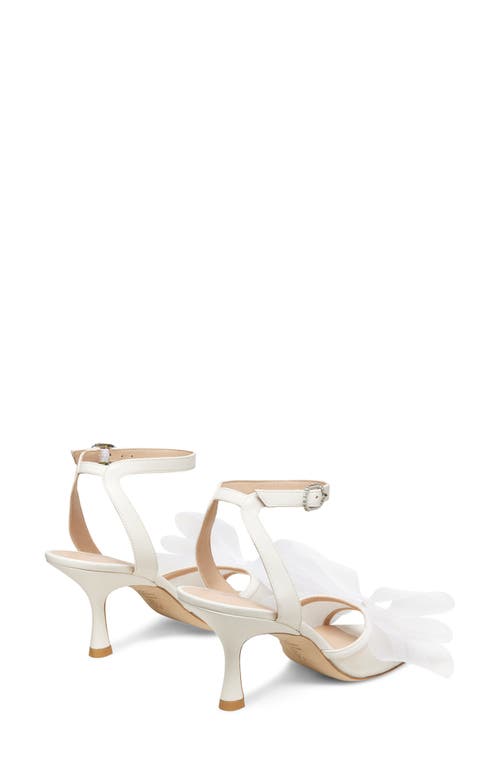 Shop Stuart Weitzman Blushing Bow 75 Sandal In Cream/white