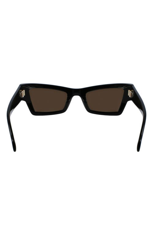 Shop Ferragamo Rivets 53mm Modified Rectangular Sunglasses In Black