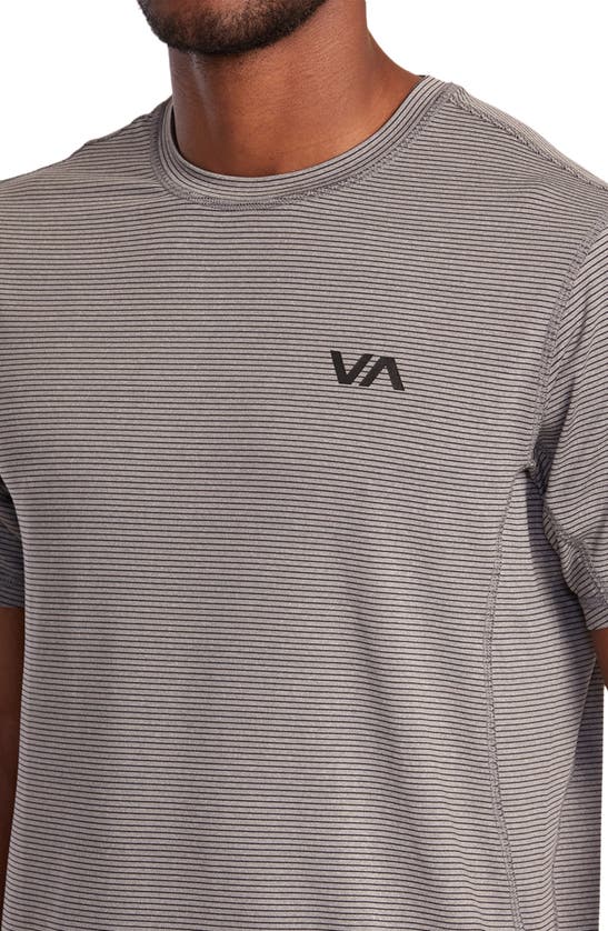 Shop Rvca Sport Vent Stripe Performance Graphic T-shirt In Heather Grey Stripe